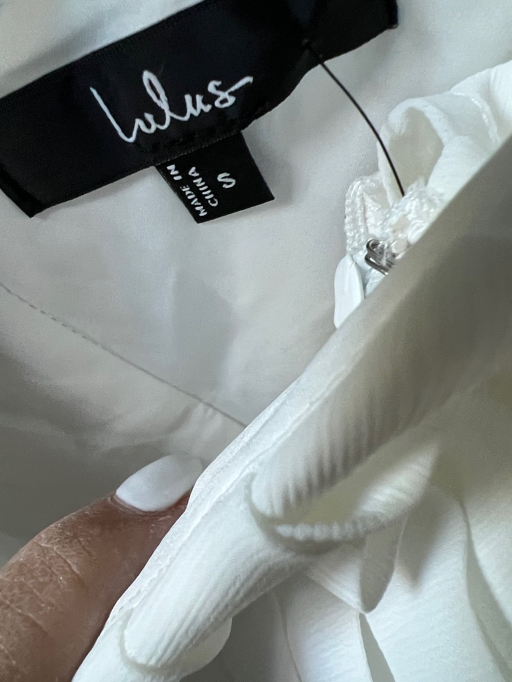 NWT LULU'S Amalfi Coast pleated flutter mini dress white S - Picture 4 of 10